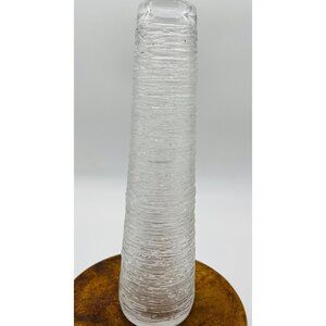Mid-century modern Scandinavian art design crystal glass, large vintage Spun vas